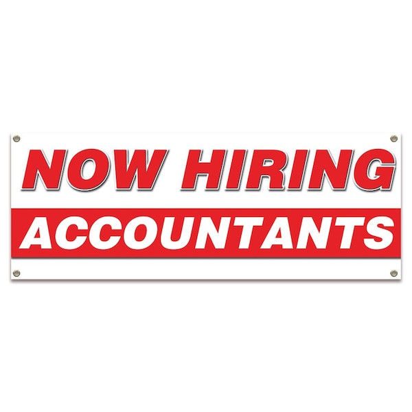 Now Hiring Accountants Banner Apply Inside Accepting Application Single Sided
